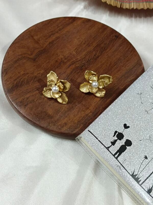 18K Gold Plated Stainless Steel Earrings - Design 14 - Image 3