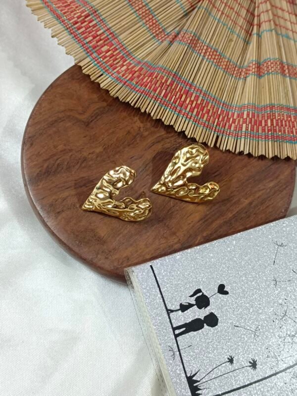 18K Gold Plated Stainless Steel Earrings - Design 12 - Image 3