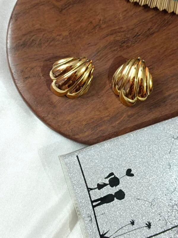 18K Gold Plated Stainless Steel Earrings - Design 11 - Image 3