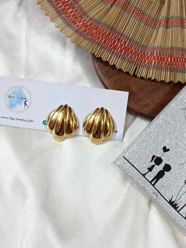 18K Gold Plated Stainless Steel Earrings - Design 11 - Image 4