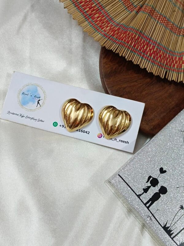 18K Gold Plated Stainless Steel Earrings - Design 10 - Image 4