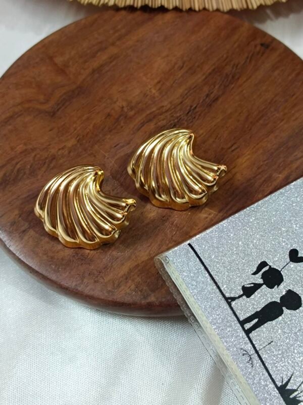 18K Gold Plated Stainless Steel Earrings - Design 13 - Image 4