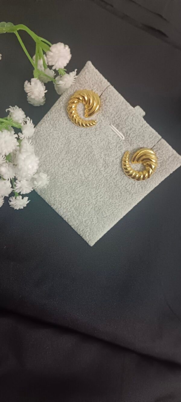 Royal 'N' Reesh 18K Gold Plated Stainless Steel Earrings - Design 8 - Image 7
