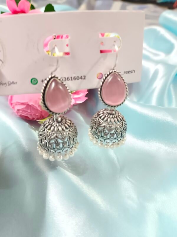 German Silver Earrings - Pastel Pink