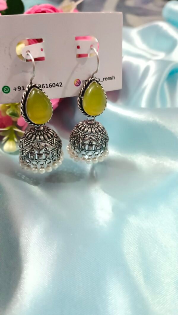 German Silver Earrings - Pastel Yellow