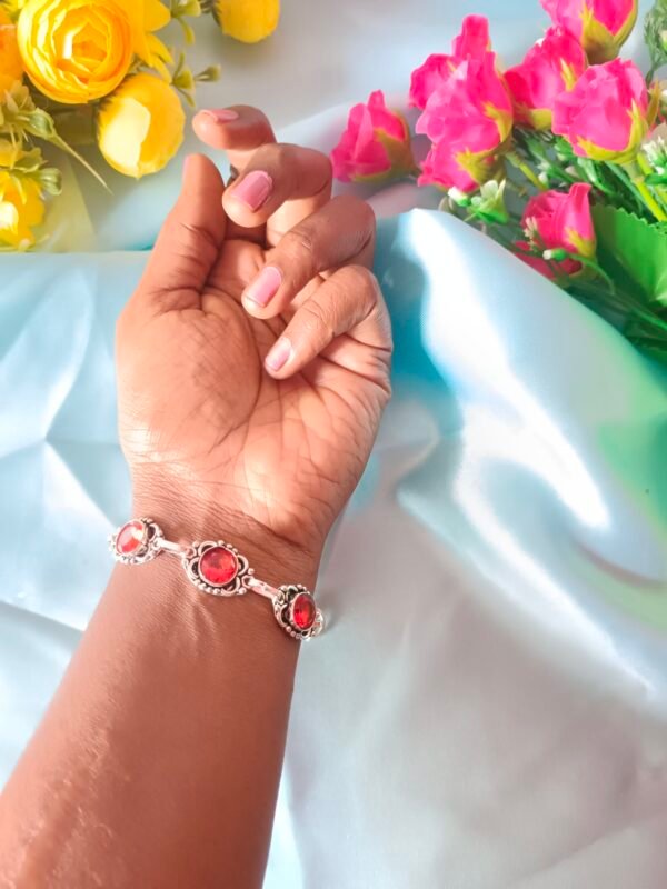 German Silver Bracelets - Red Colour - Image 3