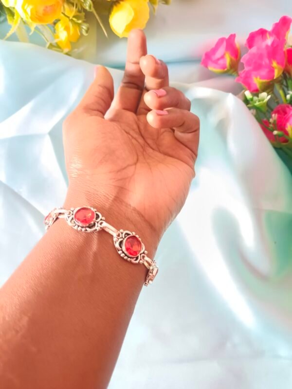 German Silver Bracelets - Red Colour