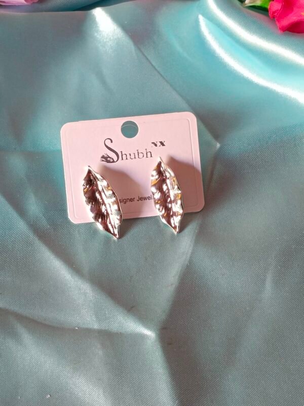 Silver Leaf Studs - Image 5