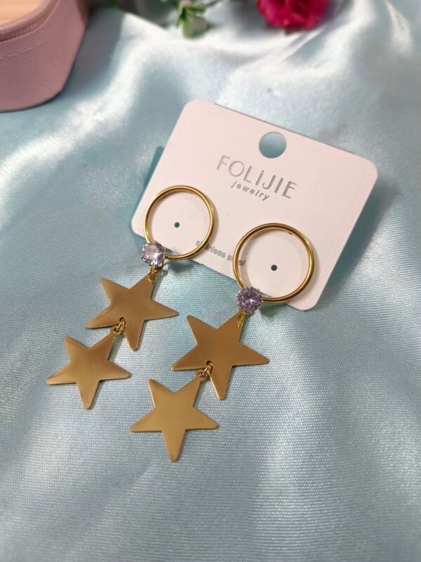 Royal 'N' Reesh 18K Gold Plated Stainless Steel Earrings Anti-Tarnish Waterproof Sweat proof Hypoallergenic Skin-Safe Minimalist - Image 5