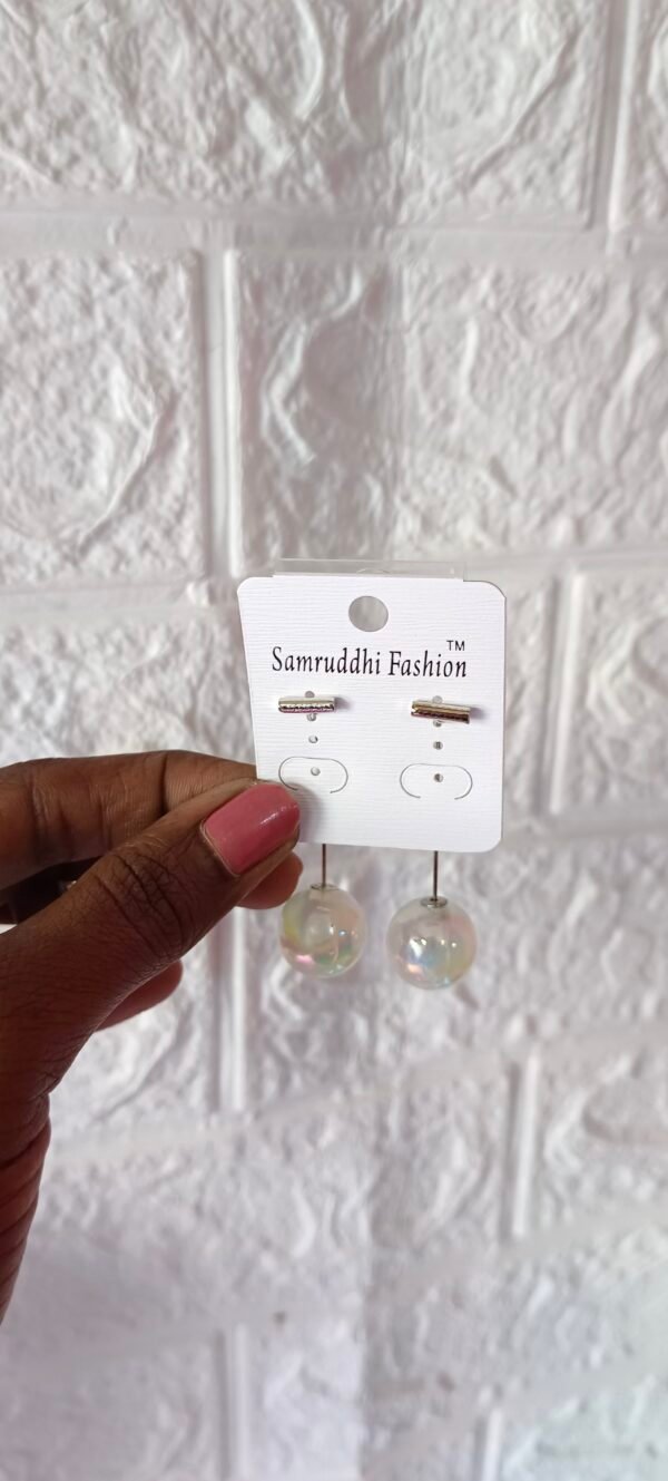 White Drop Korean Earrings