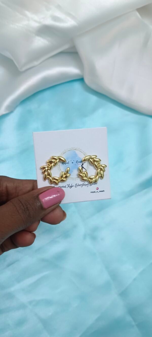 Royal 'N' Reesh 18K Gold Plated Stunning Anti tarnish Stainless Steel Earrings For Women & Girls - Image 6