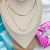 Royal 'N' Reesh 18K Gold Plated Stainless Steel Gold Multi-layer Luxury Snake Chain Necklace Set Double Layer Herringbone Choker Necklace For Women and Girls | Valentine's Gift For Girls and Women - Image 3