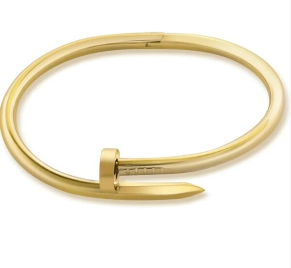 Royal 'N' Reesh 18K Gold Plated Fashion Frill Bracelet For Girls Stainless Steel Gold Plated Screw Design Cuff Hand Bracelet For Women Girls Braclates Jewellery - Small Size - Image 4