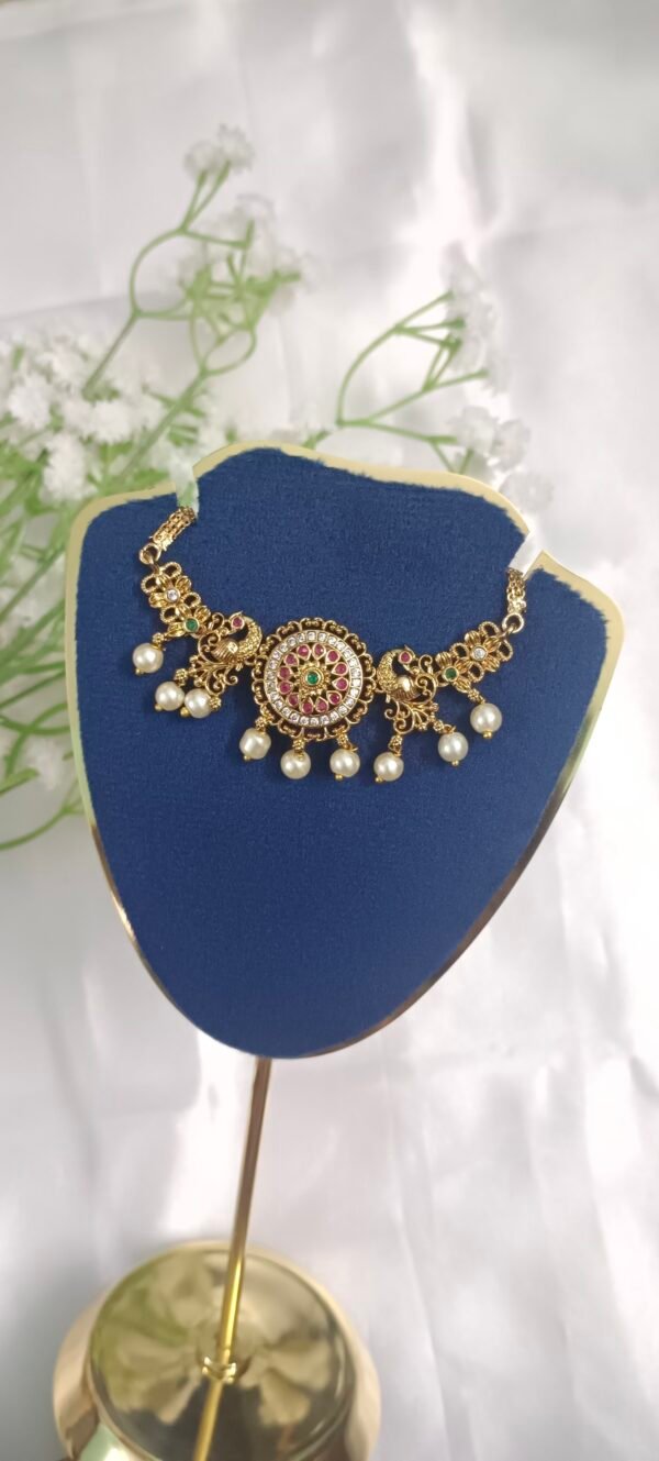Royal 'N' Reesh Floral Peacock Choker Jewellery Set