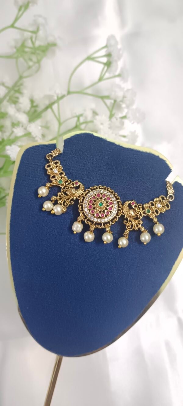 Royal 'N' Reesh Floral Peacock Choker Jewellery Set - Image 4