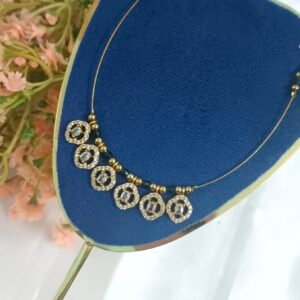 Royal 'N' Reesh Invisible Necklace with Traditional Pendent,Gold-Plated Pendant - Green Beads
