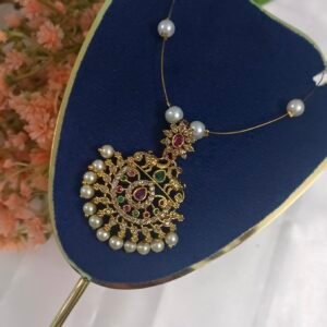 Royal 'N' Reesh Invisible Necklace with Traditional Pendant, Gold-Plated Pendant