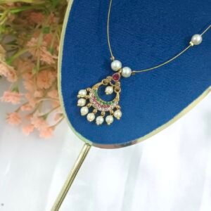 Royal 'N' Reesh Invisible Necklace with Traditional Pendent, Gold-Plated Pendant