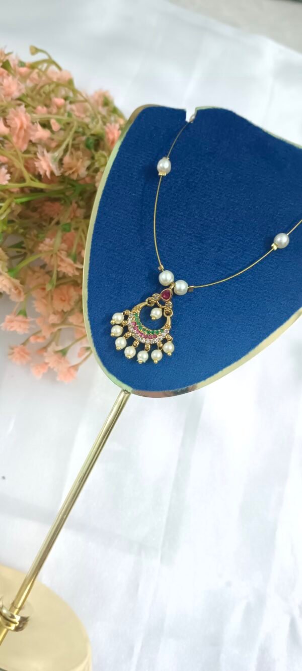Royal 'N' Reesh Invisible Necklace with Traditional Pendent, Gold-Plated Pendant