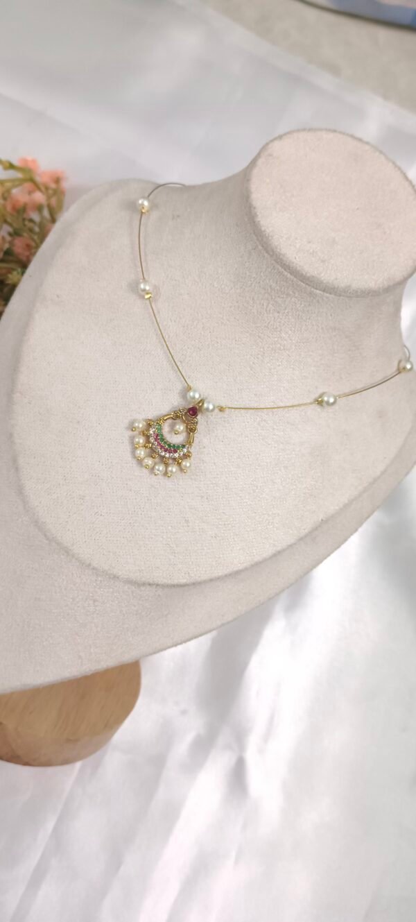 Royal 'N' Reesh Invisible Necklace with Traditional Pendent, Gold-Plated Pendant - Image 4