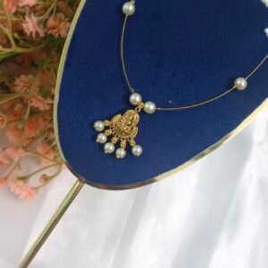 Royal 'N' Reesh Invisible Necklace with Traditional Pendent, Gold-Plated Pendant