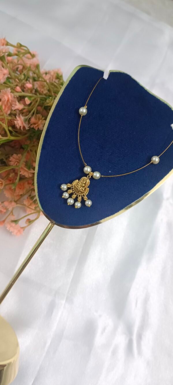 Royal 'N' Reesh Invisible Necklace with Traditional Pendent, Gold-Plated Pendant