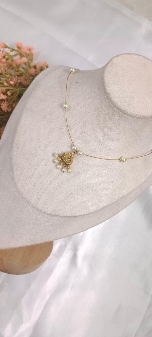 Royal 'N' Reesh Invisible Necklace with Traditional Pendent, Gold-Plated Pendant - Image 2