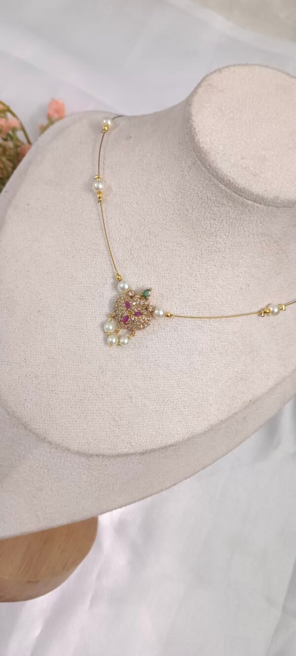 Royal 'N' Reesh Invisible Necklace with Traditional Pendent, Gold-Plated Pendant - Image 2