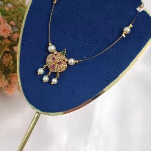 Royal 'N' Reesh Invisible Necklace with Traditional Pendent, Gold-Plated Pendant