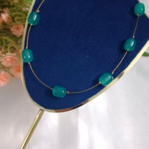Royal 'N' Reesh Invisible Necklace with Traditional Pendent, Gold-Plated Pendant - Green
