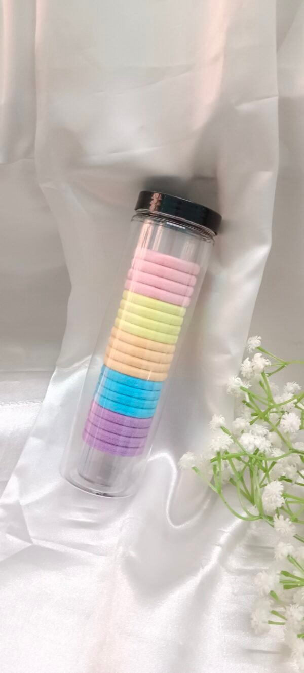 Royal 'N' Reesh Elastic Light Colors Hair Ponytail Holder Soft Non-Slip Stretchable Rubber Bands for School Girls/Women - Pack of 20 (Light Multicolor) in Tube Box Packaging - Image 4