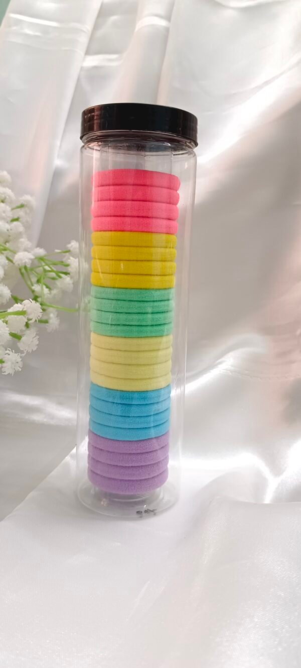 Royal 'N' Reesh Elastic Light Colors Hair Ponytail Holder Soft Non-Slip Stretchable Rubber Bands for School Girls/Women - Pack of 20 (Light Multicolor) in Tube Box Packaging - Image 10