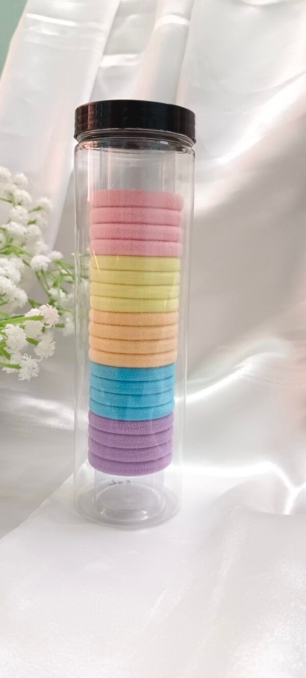 Royal 'N' Reesh Elastic Light Colors Hair Ponytail Holder Soft Non-Slip Stretchable Rubber Bands for School Girls/Women - Pack of 20 (Light Multicolor) in Tube Box Packaging - Image 9