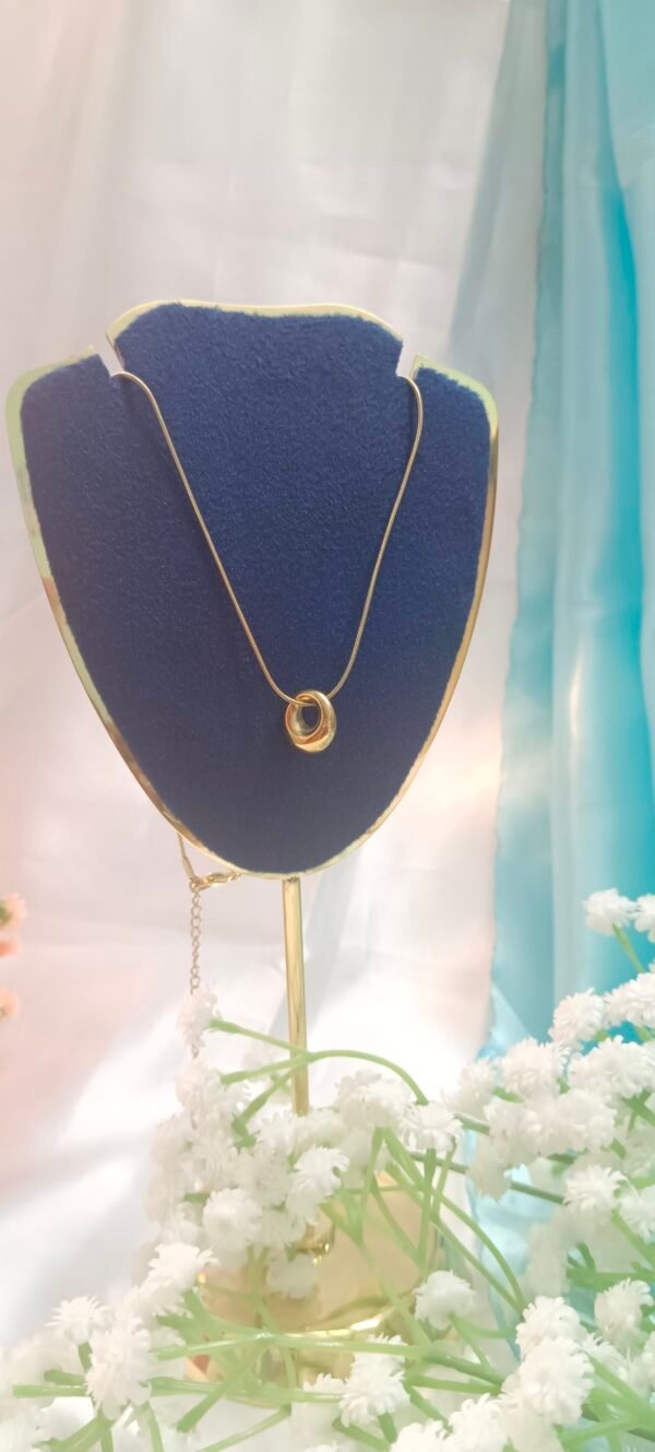 Royal 'N' Reesh 18K Gold Plated Stainless Steel Circle Ring Anti Tarnish Necklace