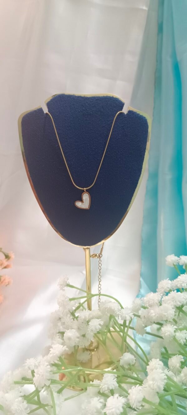 Royal 'N' Reesh 18K Gold Plated Stainless Steel MOP Heart (Mother Of Pearl) Necklace Anti Tarnish - Image 2