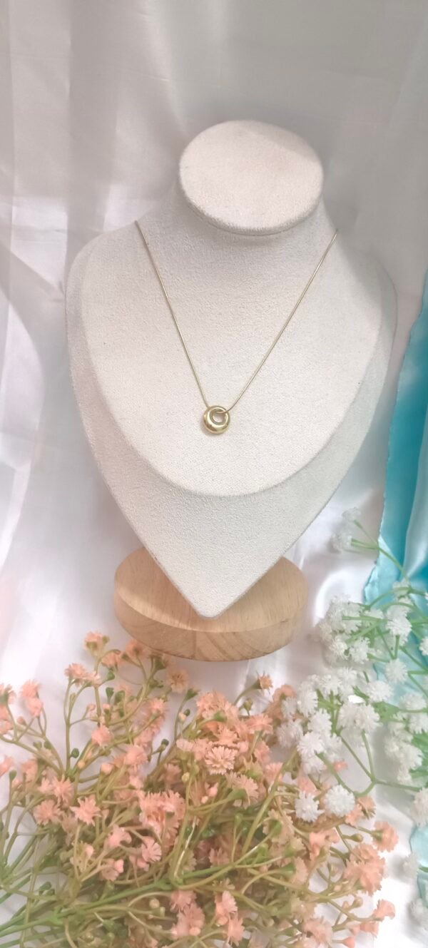 Royal 'N' Reesh 18K Gold Plated Stainless Steel Circle Ring Anti Tarnish Necklace - Image 2