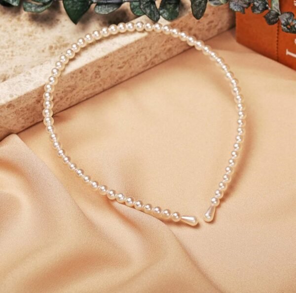 Royal 'N' Reesh Fashion Pearls Headbands DIY Headpiece Bride White Faux Pearl Hair Bands Bridal Headwrap Hair Hoop Wedding Hair Accessories for Women and Girls - Image 4