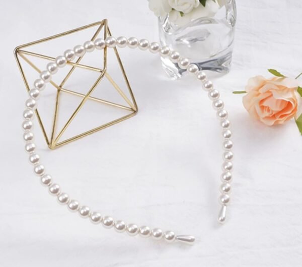 Royal 'N' Reesh Fashion Pearls Headbands DIY Headpiece Bride White Faux Pearl Hair Bands Bridal Headwrap Hair Hoop Wedding Hair Accessories for Women and Girls - Image 2
