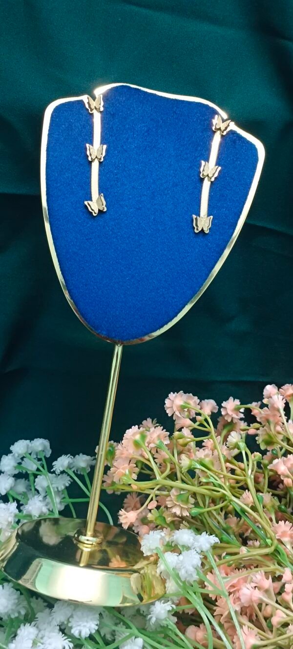 Royal 'N' Reesh 18K Gold Plated Gold Toned Butterfly Drop Designed Long Danglers Earring