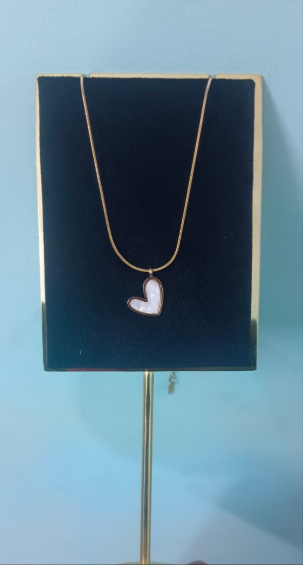 Royal 'N' Reesh 18K Gold Plated Stainless Steel MOP Heart (Mother Of Pearl) Necklace Anti Tarnish - Image 3