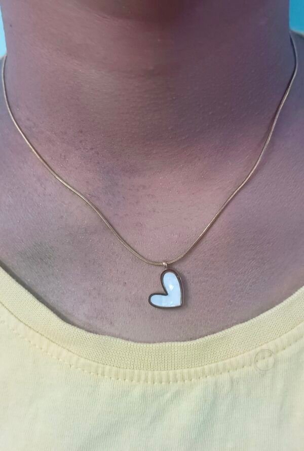 Royal 'N' Reesh 18K Gold Plated Stainless Steel MOP Heart (Mother Of Pearl) Necklace Anti Tarnish - Image 6
