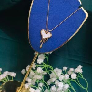 Royal 'N' Reesh 18K Gold-Plated Anti Tarnish Gold Plated Stainless Steel Melting Heart Lava Design Pendant Necklace Chain, Neckpiece Jewellery, Gifts for Women and Girls