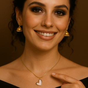 Royal 'N' Reesh 18K Gold Plated Stainless Steel MOP Heart (Mother Of Pearl) Necklace Anti Tarnish