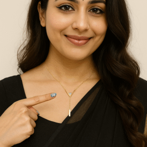 Royal 'N' Reesh 18K Gold Plated Stainless Steel Y Shape Rhinestone Necklace Anti Tarnish