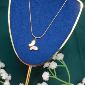 Royal 'N' Reesh 18K Gold Plated Mother Of Pearl Butterfly 18K Gold Plated Stainless Steel Chain | Anti-Tarnish | Stainless Steel