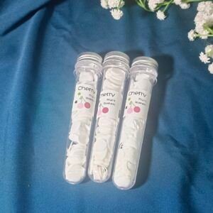Royal 'N' Reesh Paper Soap | Disposable Mini Soap Paper Scented | Flower Design Tube Shape Bottle Paper Soap For Travel | Portable Flower Tube Petals | Paper Soap For Travelling - White