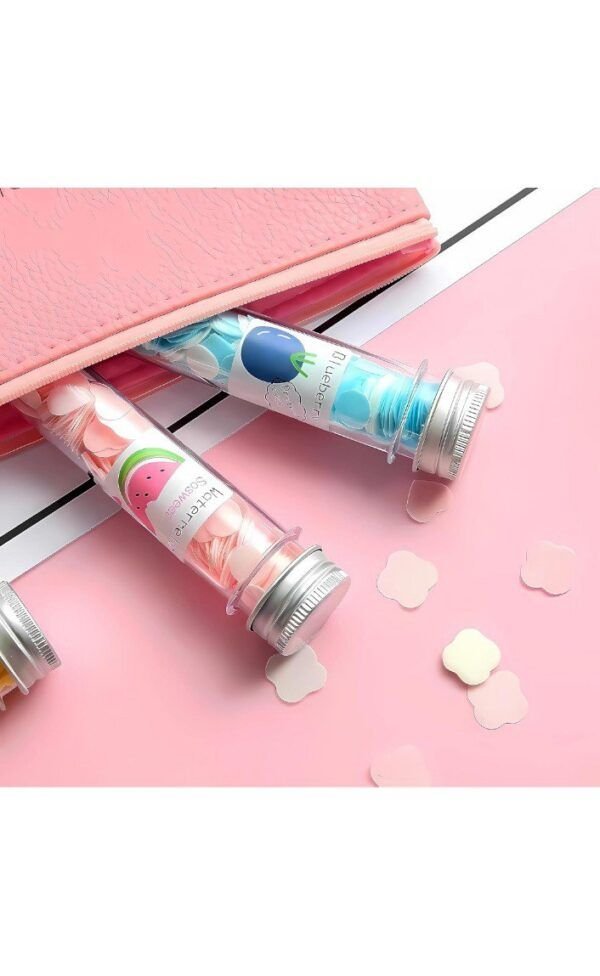 Tube Shape Bottle Paper Soap For Travel - Pink - Image 6