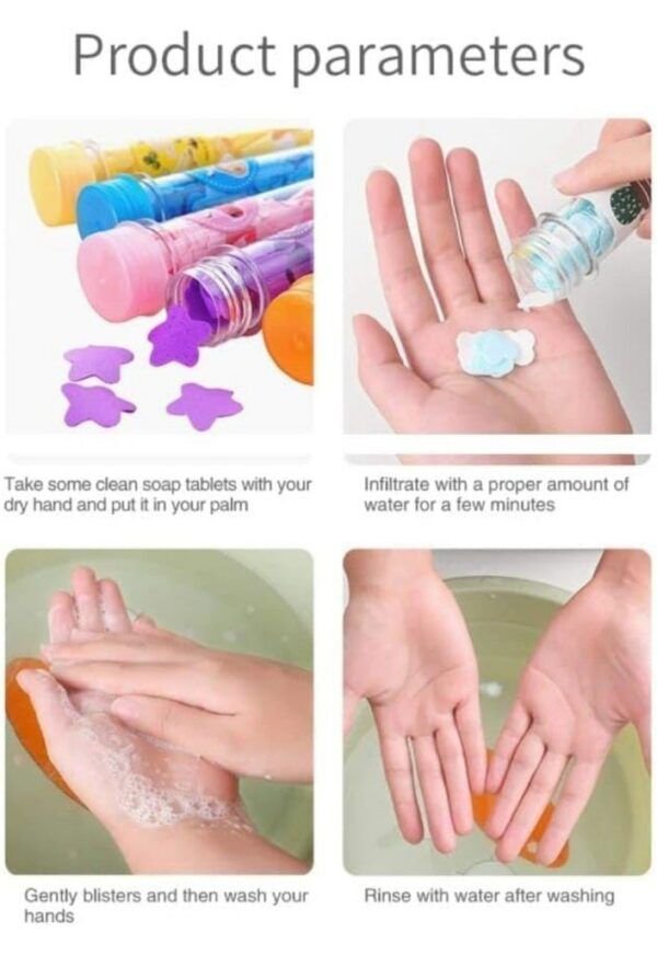 Tube Shape Bottle Paper Soap For Travel - Pink - Image 5