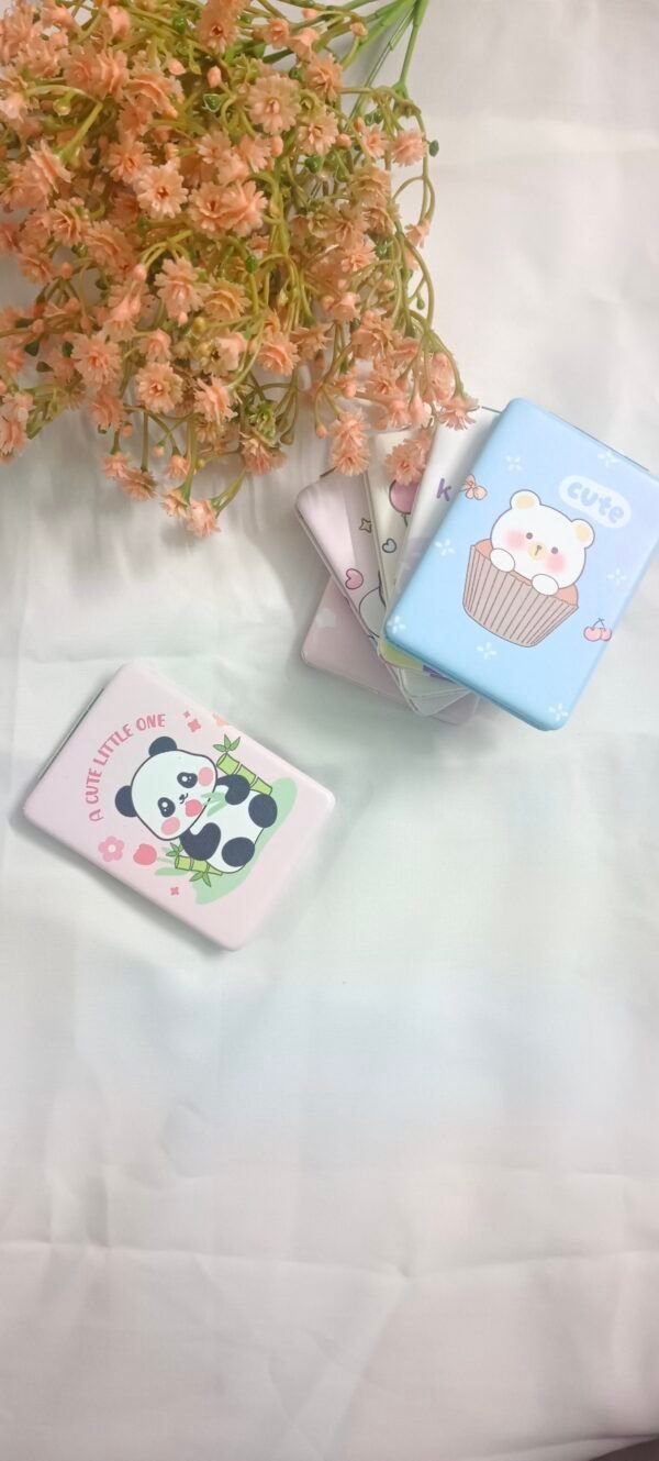 Royal 'N' Reesh Portable Mirror for Women, Men and Girls, Mini Mirror, Travel Makeup Mirrors, Double-Sided Mirror with Distortion Free - Pink Colour Panda design - Image 6