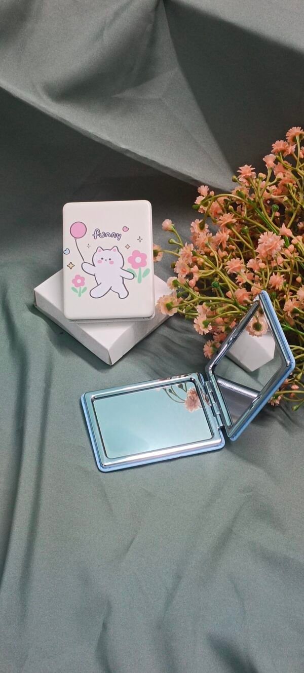 Royal 'N' Reesh Portable Mirror for Women, Men and Girls, Mini Mirror, Travel Makeup Mirrors, Double-Sided Mirror with Distortion Free - Half White